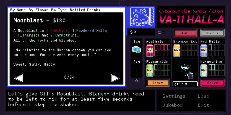 VA-11 HALL-A coming to PS4 & Switch