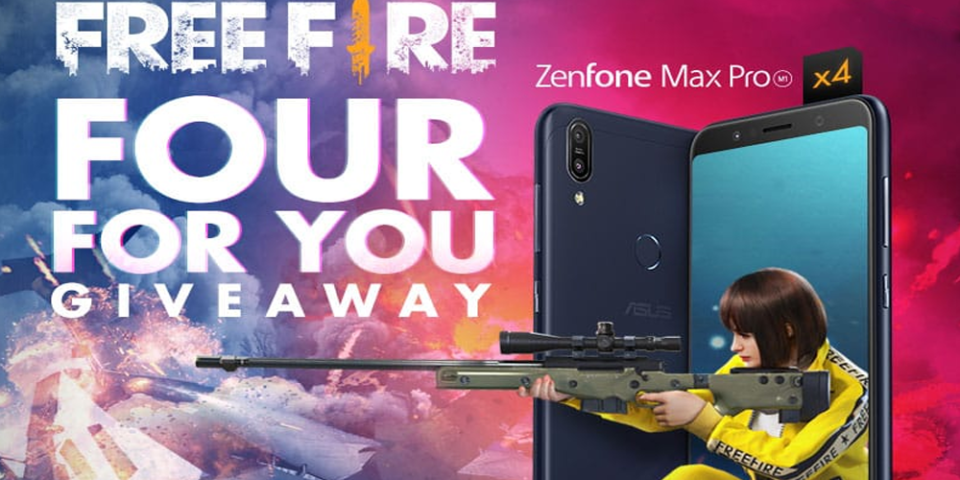 Garena Free Fire holding a Zenfone Max Pro giveaway