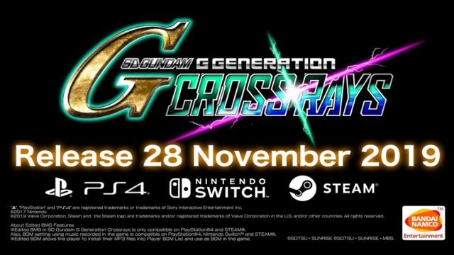SD Gundam G Generation Cross Rays release date!