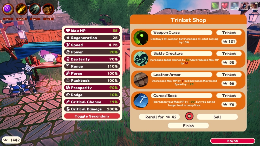 Soul Stalker trinket shop menu
